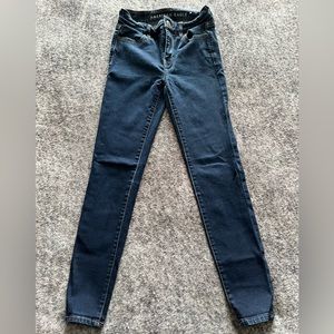 American Eagle Outfitters Dark Denim Super Stretch Hi-Rise Jegging Size 0